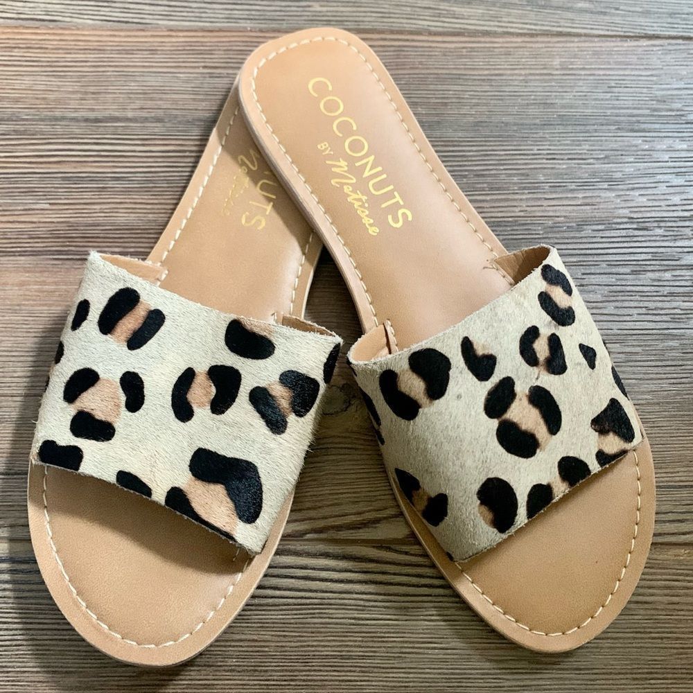 Coconuts By Matisse Leopard Slide Cabana Sandals
